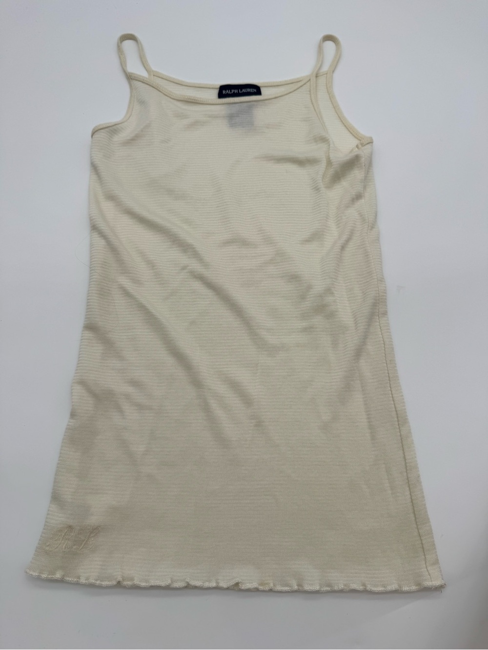 Ralph Lauren yellow Cream Ribbed Cami Tank Top Womens medium